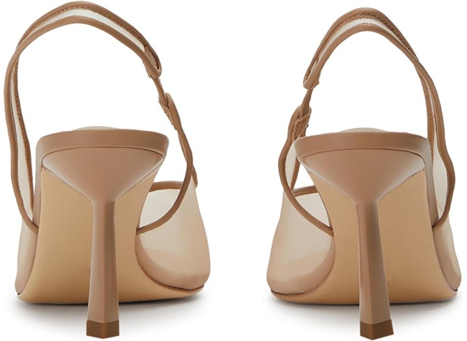 Women's Fine Mesh Slingback Kitten Heels,Pointed Toe Sling Back Heels,Casual Wedding Shoes