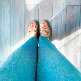Nude Mesh Ballet Flats Floral Round Toe Mary Jane Flats Casual Comfortable Ballerina Flats