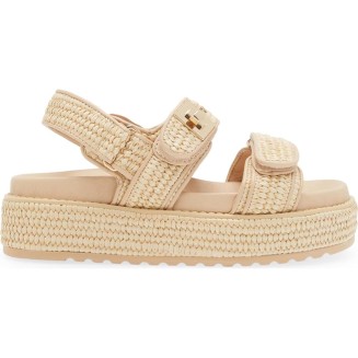 Woven Slingback Platform Sandal,Comfortable Slide Sandals for Women with Double Adjustable Slingback Strap