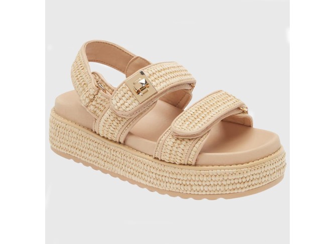 Woven Slingback Platform Sandal,Comfortable Slide Sandals for Women with Double Adjustable Slingback Strap