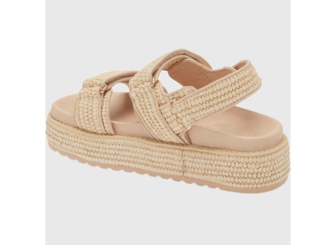 Woven Slingback Platform Sandal,Comfortable Slide Sandals for Women with Double Adjustable Slingback Strap