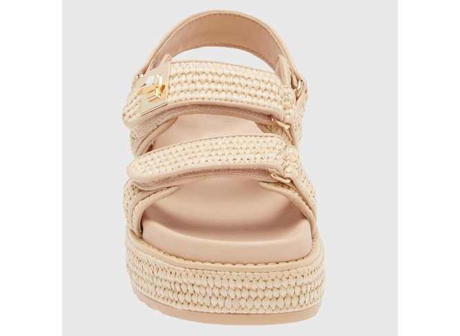 Woven Slingback Platform Sandal,Comfortable Slide Sandals for Women with Double Adjustable Slingback Strap