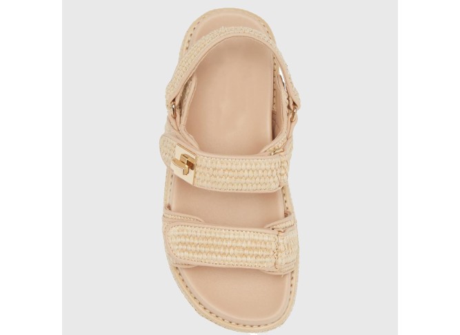 Woven Slingback Platform Sandal,Comfortable Slide Sandals for Women with Double Adjustable Slingback Strap