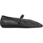 Woven Mesh Ballet Flats for Women Silver Metal Buckle Strap Mary Jane Flats Casual Comfortable Ballerina Dressy Fishnet Shoes