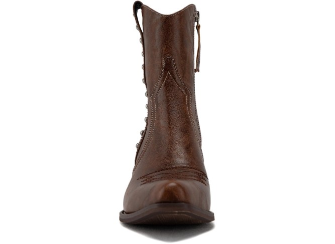Western Cowboy Boots for Women, Ankle Boots with Round Toe, Studded Cowgirl Boots with Chunky Heel